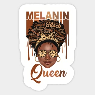 Melanin Magic, Black girl magic, black queen Sticker